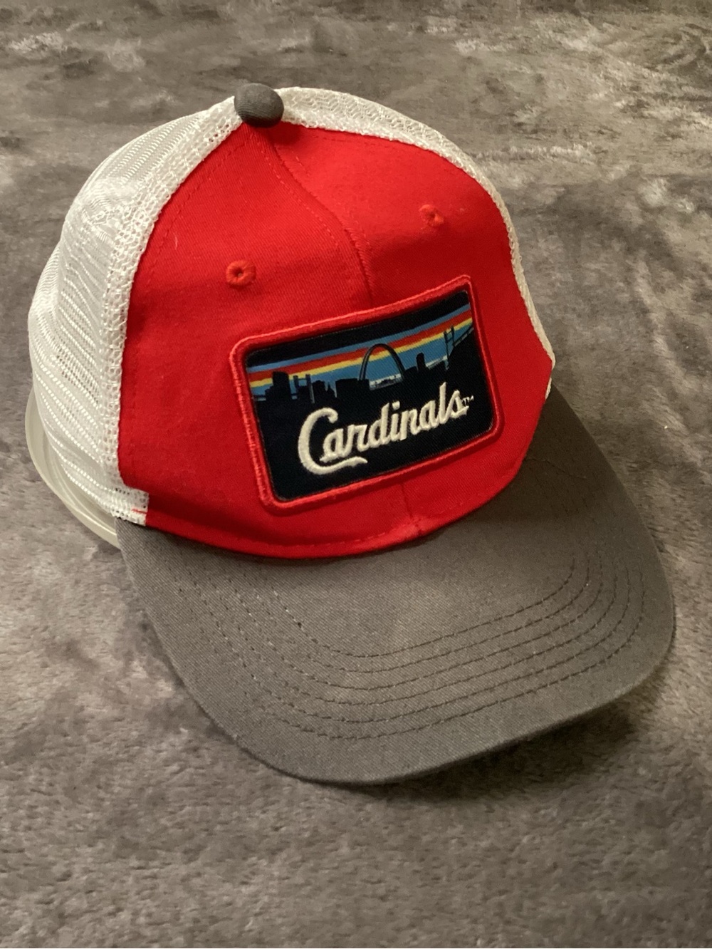 Cardinals White & Red  Cap - Team Logo